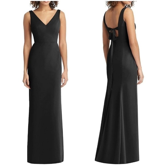 Social Bridesmaids Sleeveless Tie Back NWT Chiffon Trumpet Gown size 12 - Picture 1 of 16